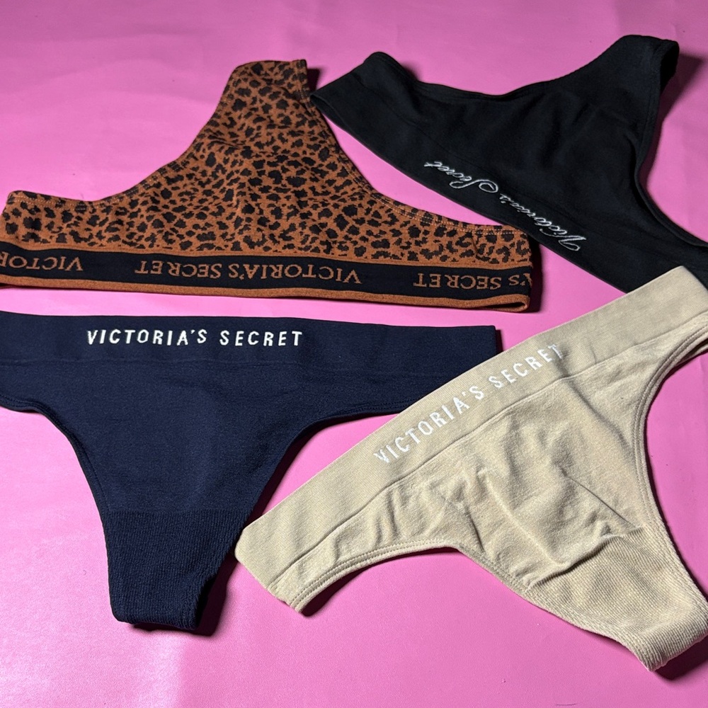 Victoria's Secret Black, Navy, Tan, Leopard Print